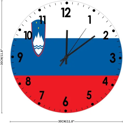 Miniatura 678 de Cheyan Reloj de pared con bandera de Canadá de 12 pulgadas, silencioso, sin tictac, de PVC, funciona con pilas, reloj redondo decorativo, regalo