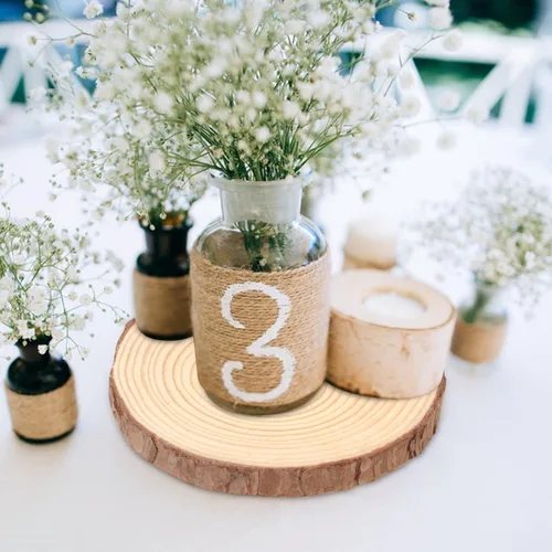 Miniatura 5 de 11 piezas de rebanadas de madera natural de 6.3 a 7.1 pulgadas, círculos de madera de pino sin terminar con cortezas para posavasos, manualidades