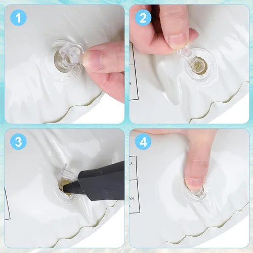 Miniatura 4 de JarThenaAMCS 4 flotadores inflables para piscina, 4 colores, anillos de natación retro a rayas, tubos de piscina para adultos, adolescentes, verano