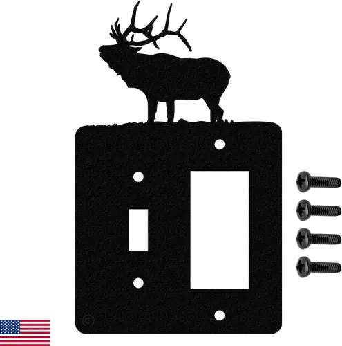 Miniatura 15 de Solitary Elk - Placa de pared dúplex individual (potencia única, negro)