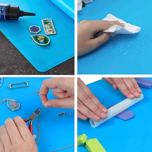 Miniatura 3 de Tapete de silicona para mesa, paquete de 3 alfombrillas de silicona para manualidades, herramientas de manualidades, tapete de maquillaje
