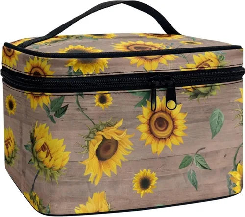 Miniatura 8 de JoyLamoria Bolsa de Maquillaje Portátil Bolsa de Cosméticos de Viaje Bolsa de Maquillaje con Gran Capacidad Bolsa con Cremallera, Aztec Southwestern