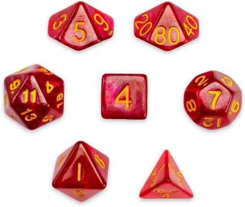 Wiz Dice Serie II - Juego de dados poliédricos para juegos de rol de mesa de aventura con una bolsa de dados - Juego de dados DND, adecuado para