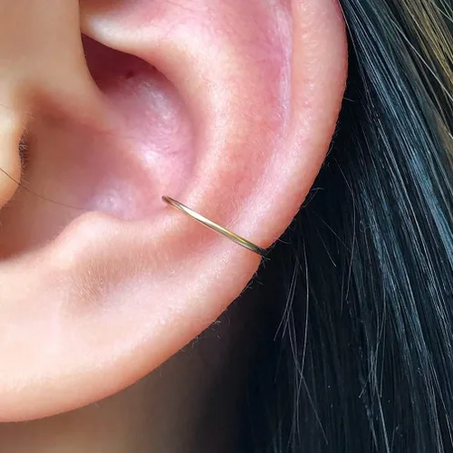 Miniatura 93 de Small Gold or Sterling Silver Huggie Hoop Earrings for Women Cartilage Nose Helix Tragus