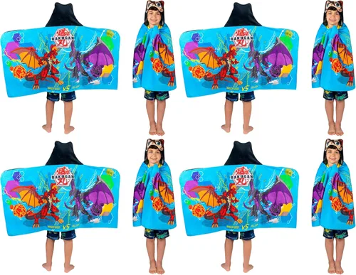 Miniatura 8 de Bakugan Anime Battle Brawlers Toalla Envolvente de Rizo de Algodón Suave con Capucha para Baño/Piscina/Playa, 24 x 50 pulgadas, por Franco Kids