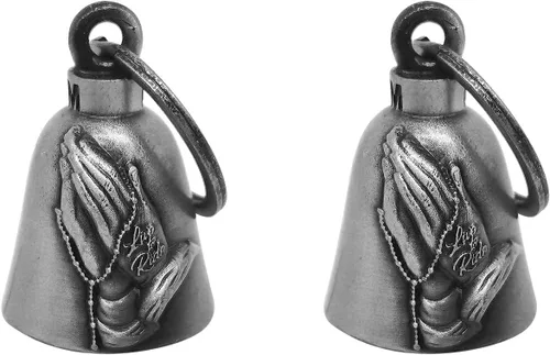 Miniatura 13 de 【Paquete de 2】 Campanas de motocicleta para motociclista Guardián de montar campanas con colgador, accesorio de motocicleta o llavero para buena