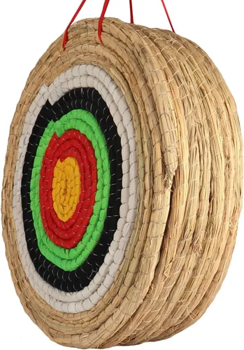 Miniatura 13 de Objetivos de tiro al arco Dostyle tradicionales de paja sólida redonda con cara de cuerda de tres capas para práctica de tiro con arco