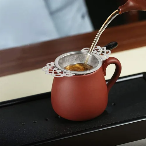 Miniatura 2 de Picowe Paquete de 2 coladores de té, coladores de té plateados de acero inoxidable para té suelto de malla fina para boca de taza de 2.5 a 4 pulgadas