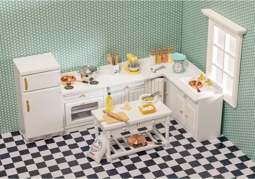 Miniatura 3 de 36 piezas de accesorios para casa de muñecas en miniatura, suelo de casa de muñecas, azulejos de madera maciza, papel tapiz para casa de muñecas