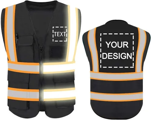 Miniatura 34 de Chaleco de Seguridad de Alta Visibilidad con Alta Reflectividad, Ropa de Trabajo de Seguridad Personalizada con Logotipo, Tiras Reflectantes
