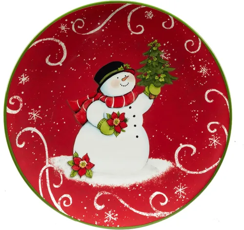 Miniatura 2 de Certified International Holiday Magic Snowman - Juego de 4 platos de postre/ensalada de 9 pulgadas