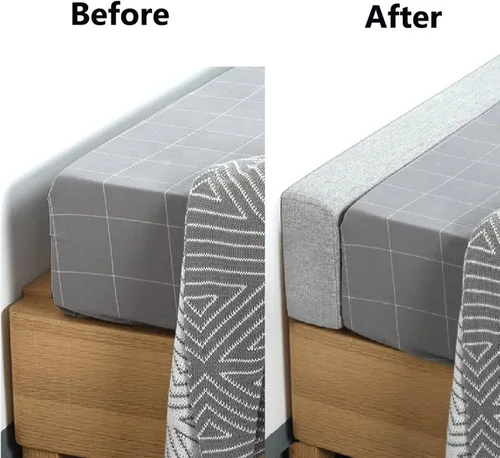 Miniatura 2 de EFELIM Relleno de espacio de cama de lino para cama Queen King de tamaño matrimonial, extensor de colchón rectangular de esponja gruesa para Beige