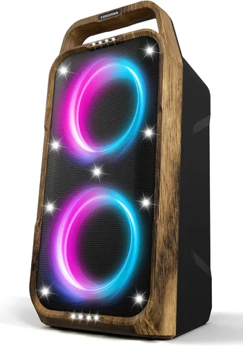 Miniatura 10 de Foxdawn Altavoz Bluetooth para fiestas: 240 W pico de sonido fuerte, graves profundos, tiempo de reproducción de 15 horas, carga rápida, IPX4