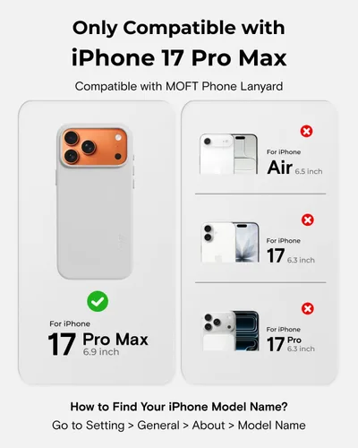 Miniatura 2 de MOFT Funda para iPhone 17 Pro, funda MOVAS a presión, compatible con MagSafe, piel vegana suave al tacto, diseño minimalista clásico, ligera