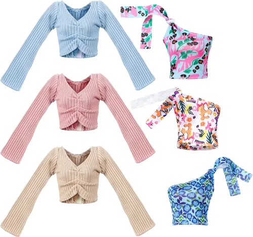 Miniatura 12 de Bencailor 6 piezas de ropa de muñeca para muñeca de verano de 11.8 pulgadas, accesorios de atuendo, abrigo de invierno, tops, traje de baño