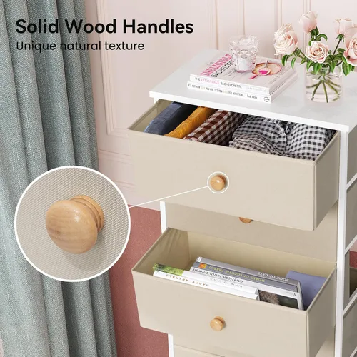 Miniatura 6 de Crestlive Products Cajonera alta, torre de almacenamiento de 7 cajones de tela, cómodas - Unidad organizadora vertical para dormitorio, pasillo