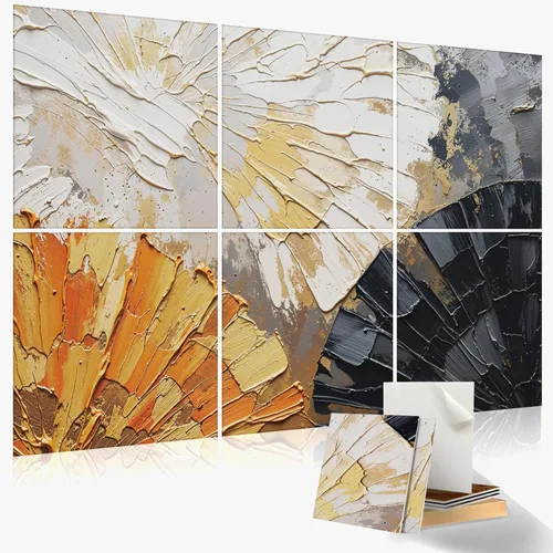 Miniatura 9 de Paquete de 9 paneles acústicos de arte para pared, paneles absorbentes de sonido de 48 x 36 pulgadas, paneles decorativos de amortiguación