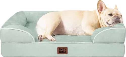 Miniatura 10 de EHEYCIGA - Cama ortopédica para perro grande, impermeable, de espuma viscoelástica y espuma tipo caja de huevos, bordes elevados, antideslizante