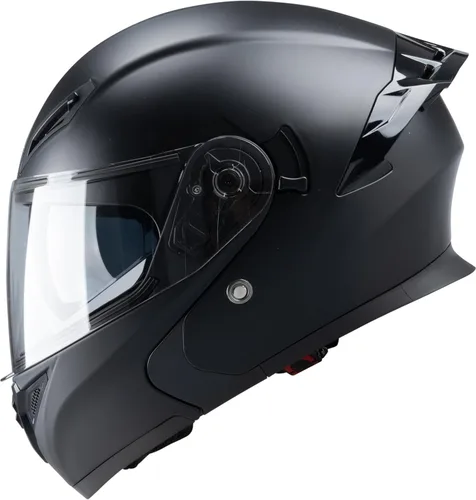 Casco integral para hombres y mujeres adultos con protector solar ahumado B negro mate