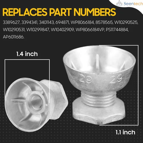 Miniatura 4 de Seentech 8066184 - Polea de motor de secadora 29 de repuesto - Compatible con secadores Whirlpool, Kenmore - Reemplaza: 3394341, 3401143