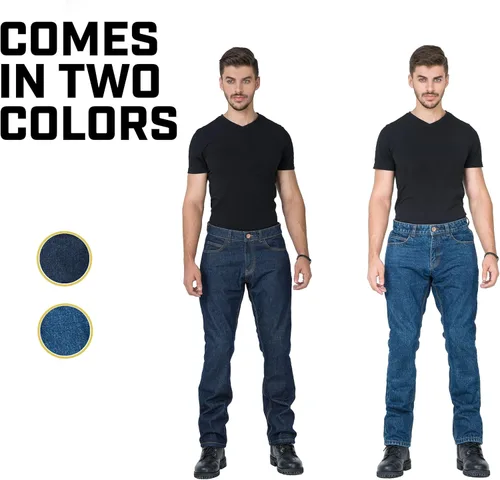 Miniatura 8 de WICKED STOCK Pantalones de motociclismo para hombre con protección CE LEVEL2 - Azul oscuro Azul claro