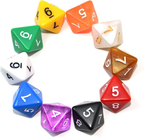 Miniatura 13 de SmartDealsPro Paquete de 10 dados poliédricos multicolor D4 D6 D8 D10 D12 para juegos de mesa Dungeons and Dragons DND RPG MTG