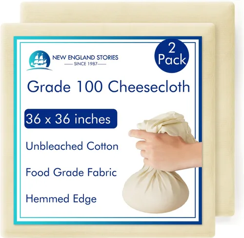 2 yardas de paño de queso reutilizable, grado 100, paño de queso para colar artesano, colador de tela de muselina 100% algodón sin blanquear para