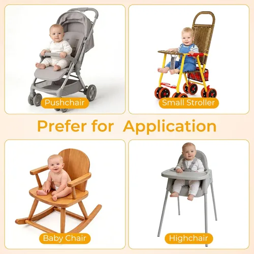 Miniatura 6 de Correas para silla alta, correa de seguridad universal para bebé, arnés para silla alta para bebés y niños pequeños (rosa)