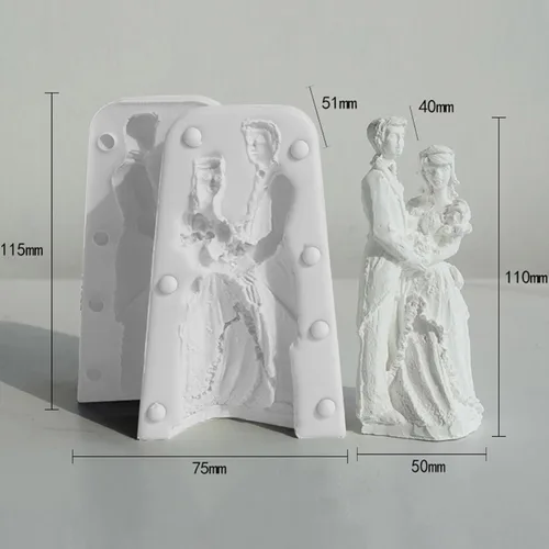 Miniatura 7 de Molde de silicona para novios para hacer velas perfumadas, yeso, yeso, resina epoxi, decoración del hogar, regalo de boda