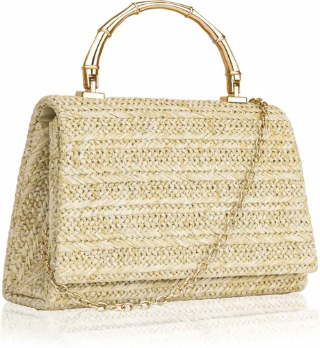 Larcenciel Bolsos de noche para mujer, bolso de mano de noche con asa superior con purpurina con cadena para fiesta, graduación, boda, cóctel club