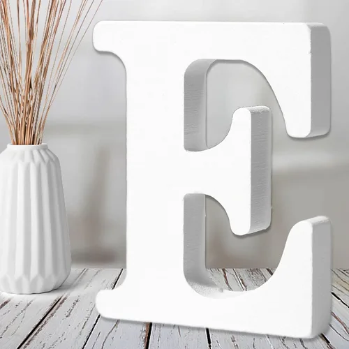 Miniatura 10 de AOCEAN Letras de madera blanca de 6 pulgadas, letras de madera sin terminar para decoración de pared, letras de pie, rebanadas, decoración