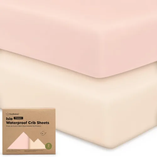 Miniatura 13 de Paquete de 2 sábanas impermeables para cuna de bebé para niños y niñas - 52x28 sábanas para cama de niño pequeño de viscosa derivada de bambú