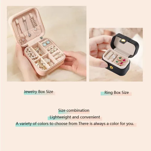 Miniatura 3 de Travel Jewelry Case Set, Small Jewelry Boxes, Travel Jewelry Box for Girls Gift, Portable Jewelry Organizer for Necklaces, Earrings, Rings(2 in