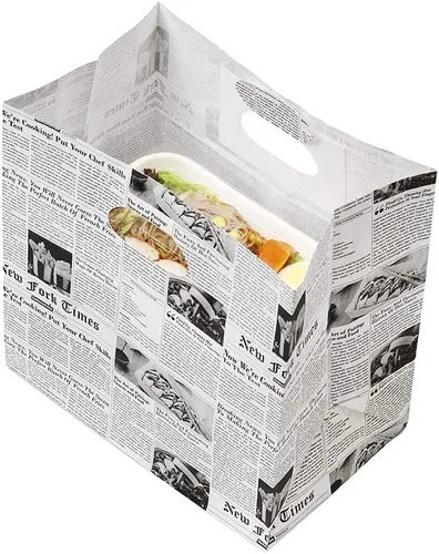 Miniatura 22 de Bag Tek Rectangle Paper Take Out Bag - with Handles - 11" x 7" x 11" - 100 count box