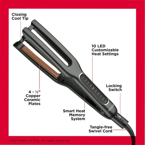 Miniatura 4 de Revlon Plancha de pelo de doble placa de cobre y cerámica recta Estilo más rápido y daño reducido