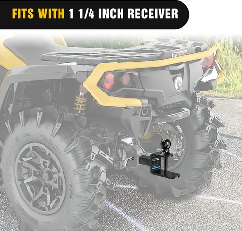 Miniatura 6 de Nilight Montaje de enganche multiusos 3 en 1 para ATV UTV, compatible con receptor de 1-1/4" con enganche de bola de 2 pulgadas, clasificado