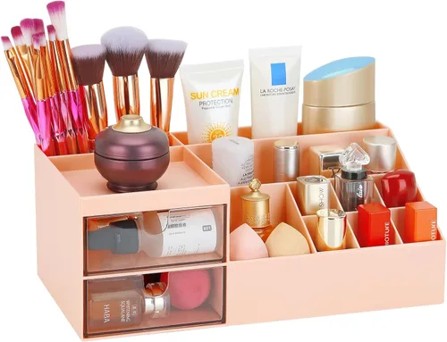 Miniatura 8 de LETURE Organizador de Escritorio, Caja Organizadora de Tocador de Maquillaje Cosmético, Almacenamiento de Maquillaje para Mostrador de Baño
