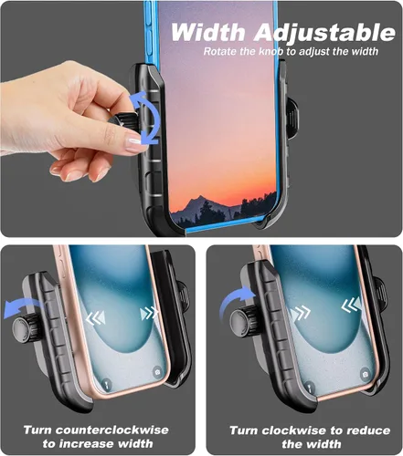 Miniatura 10 de LOKTENWO Soporte de teléfono para motocicleta y bicicleta, soporte para teléfono celular con bloqueo y liberación, base de montaje de manillar