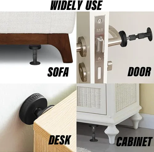 Miniatura 5 de Topes de cabecero roscados ajustables contra la pared, paquete de 4 protectores de marco de cama, herramienta antivibración, dispositivo