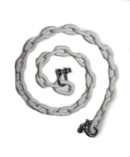 Miniatura 5 de Cadena de anclaje de barco recubierta de PVC con grilletes de acero inoxidable 4 pies/5 pies/6 pies/negro/blanco