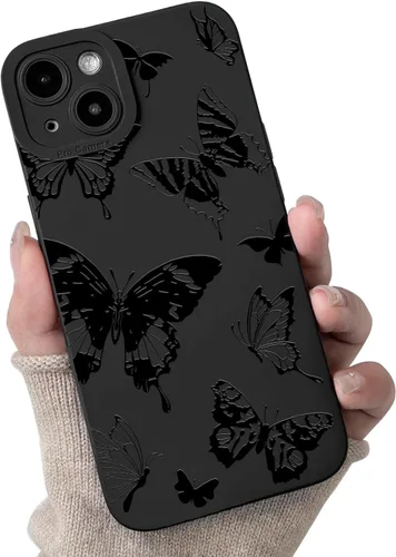Miniatura 32 de Lovmooful Funda compatible con iPhone 13, bonito diseño de hongos negros para niñas y mujeres, TPU suave a prueba de golpes, protector femenino