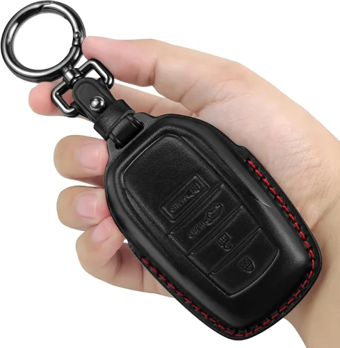Miniatura 12 de Tukellen Funda de cuero para llavero Toyota compatible con Land Cruiser 2019-2026, Venza 2021-2026, Grand Highlander Hilux, Fortuner, Tundra Marrón