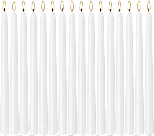 Miniatura 14 de WPONSZU Juego de velas cónicas en espiral negras de 10 pulgadas, paquete de 12 velas sin perfume sin goteo para Halloween, cena, fiesta, cumpleaños