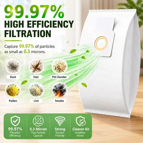 Miniatura 4 de Paquete de 14 bolsas de vacío HEPA de tela tipo O de repuesto para aspiradora vertical Kenmore, compatibles con los modelos 53294, 5068, 50688