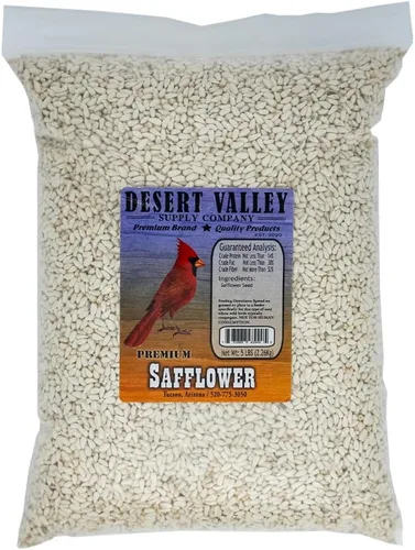 Miniatura 6 de Desert Valley - Semillas de cártamo, totalmente naturales, sin OMG, alimento para aves silvestres prémium para cardenales, arrendajos, palomas y más