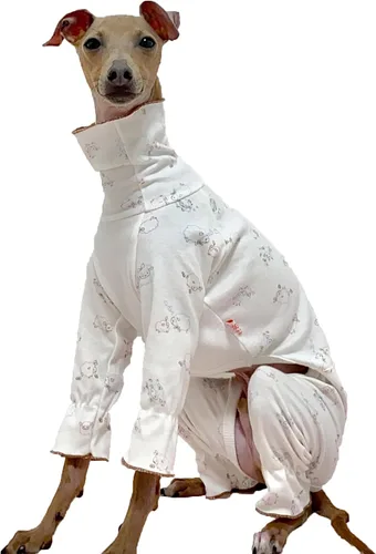 Miniatura 9 de D Doggy Star - Suéter de galgo italiano de cuello de tortuga, conjunto de mono de vellón cálido, ropa de Whippet para perro (XL, azul marino Pkt)