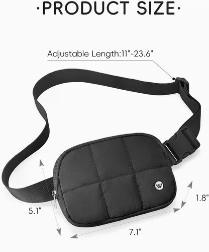 Miniatura 55 de WESTBRONCO Riñoneras para mujeres y hombres, bolsa para cinturón con bolsillos con cremallera, riñoneras modernas, bolsas cruzadas ligeras de 1