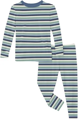 Miniatura 111 de KicKee Pants Conjunto de pijama de manga larga con estampado de piezas