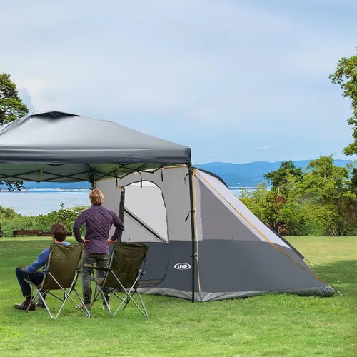 Miniatura 6 de UNP Cubo de Camping Carpa Lateral Emergente para Toldos de 10' x 10', Carpa de Fácil Instalación, Gazebo Gris (Toldo/REFUGIO NO Incluido)