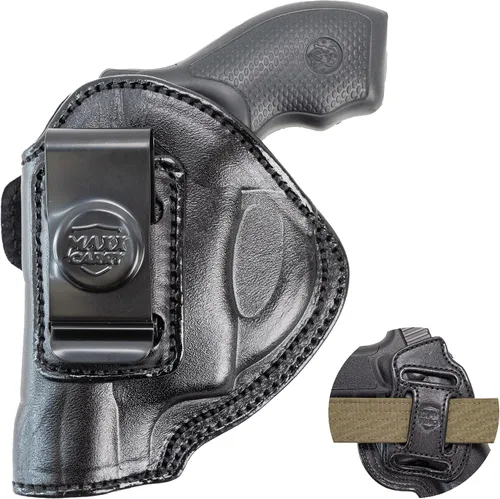 Miniatura 10 de Maxx Carry Funda de cuero de alta calidad OWB e IWB de 4 vías para pistola de marco J para los modelos S&W 442 y 642 Airweight 637, 638, 640 y otros